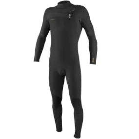 O'Neill Hyperfreak 5/4+mm Mens Chest Zip Winter Wetsuit - Raven