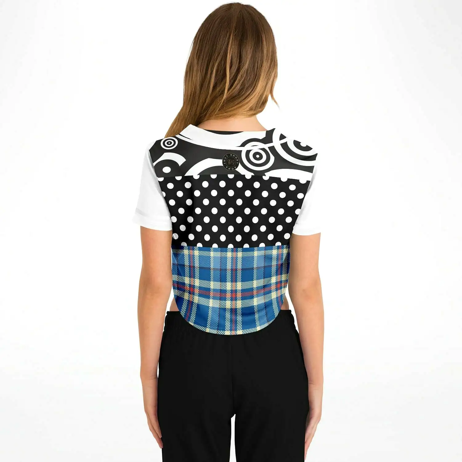 Pacific Palisades Patchwork Cropped Button Front Jersey