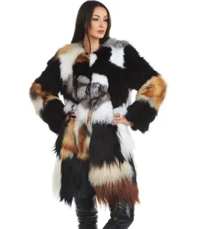 Patchwork Multi Fur Coat: FurHatWorld.com