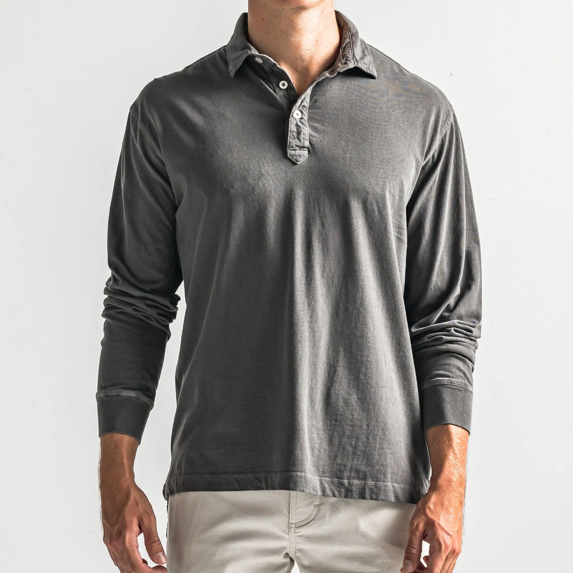 Perry Long Sleeve Polo - Black