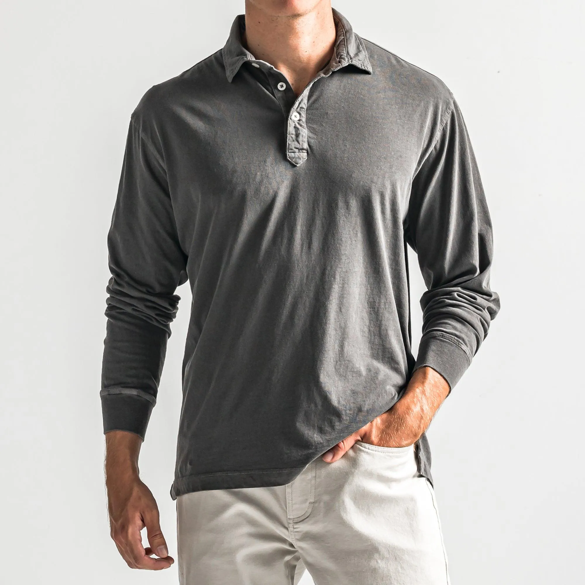 Perry Long Sleeve Polo - Black