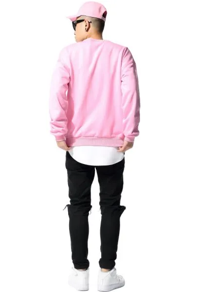 Pink Crewneck Pullover for Men