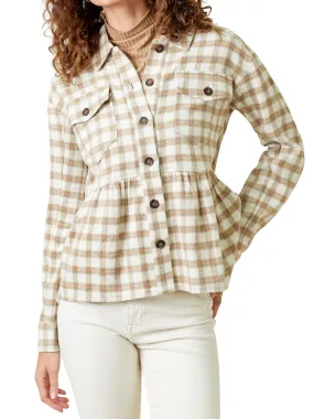 Plaid Trucker Jacket in Ivory