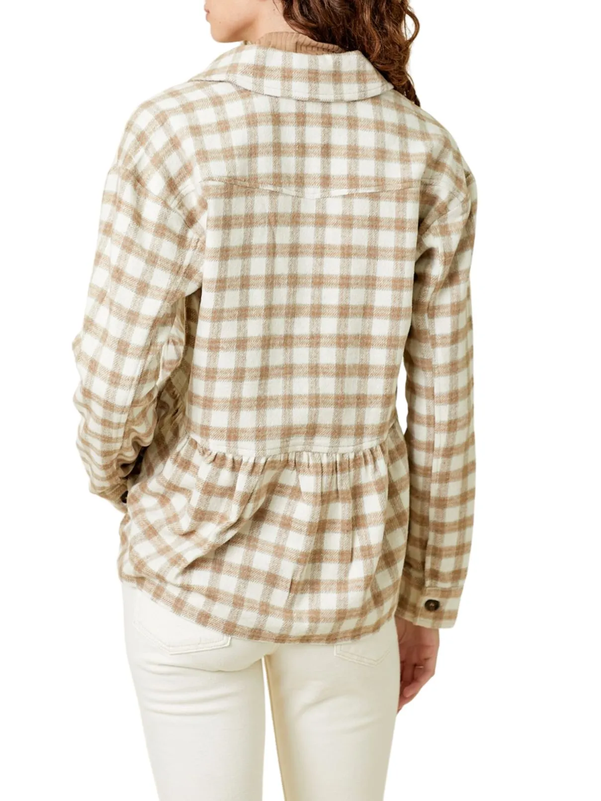 Plaid Trucker Jacket in Ivory