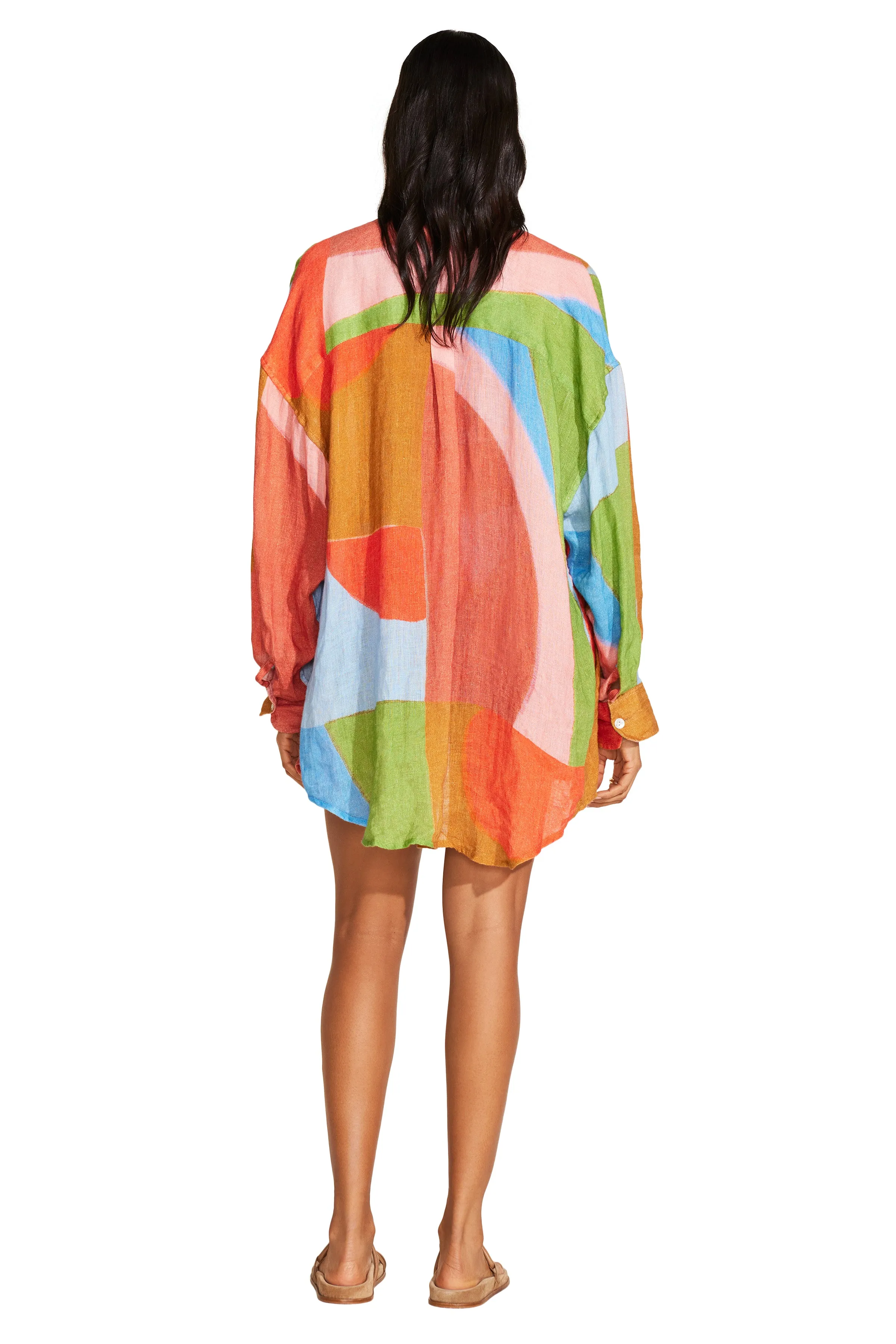 Playa Boyfriend Shirt in Abstract Color Block