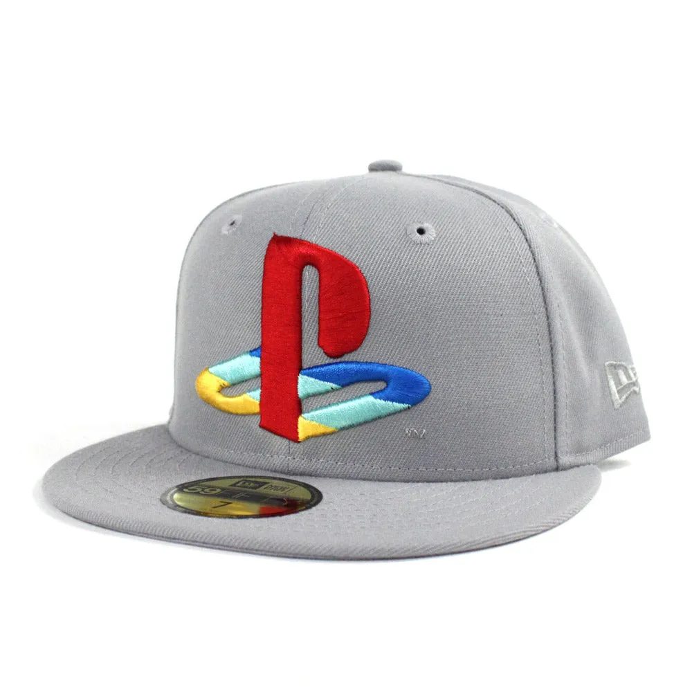 Playstation New Era 59Fifty Fitted Hats (Gray Playstation x New Era Cap Gray Under Brim)