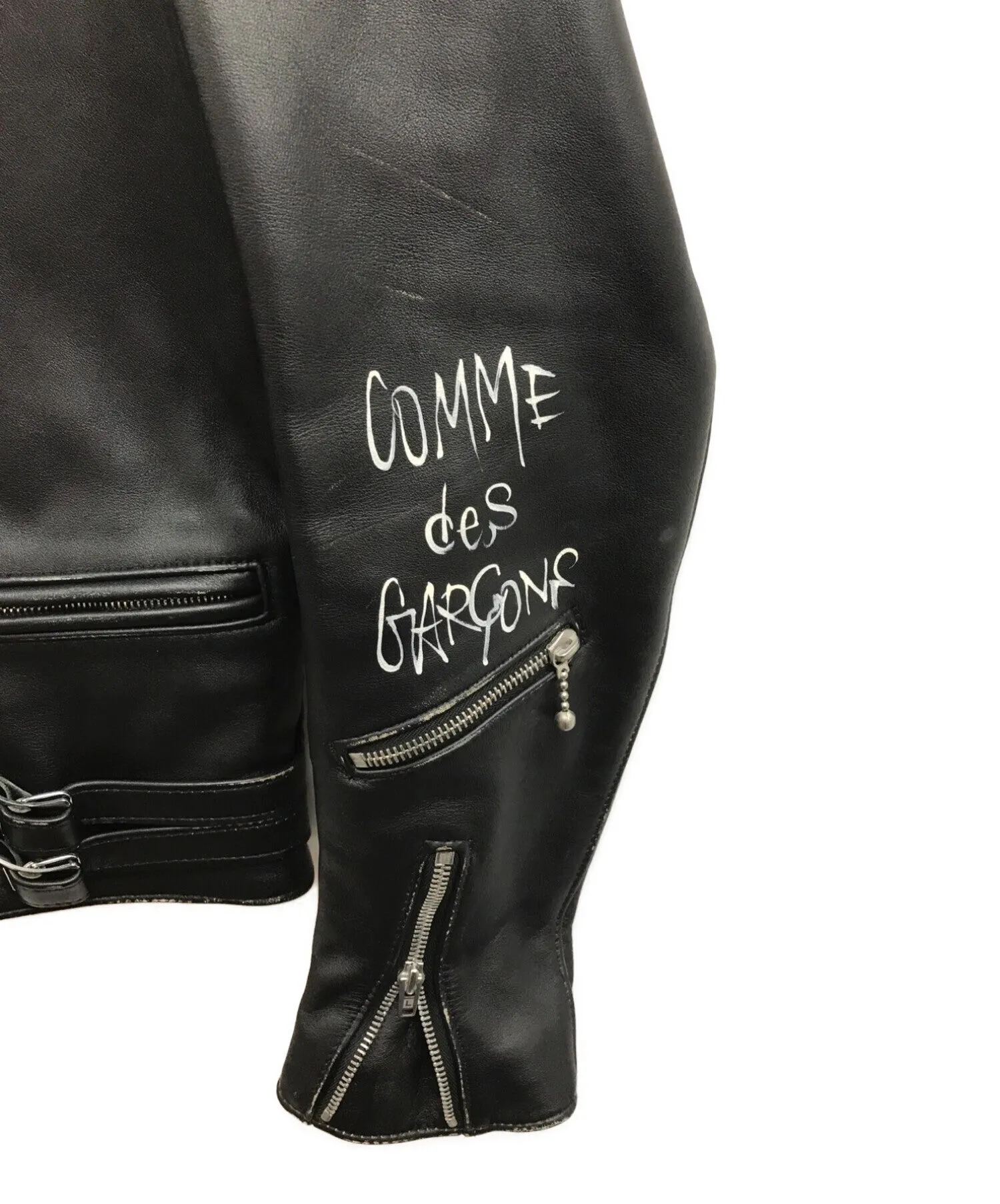 [Pre-owned] COMME des GARCONS Lightning Damaged Double Riders Jacket KZ-J001 AD2018