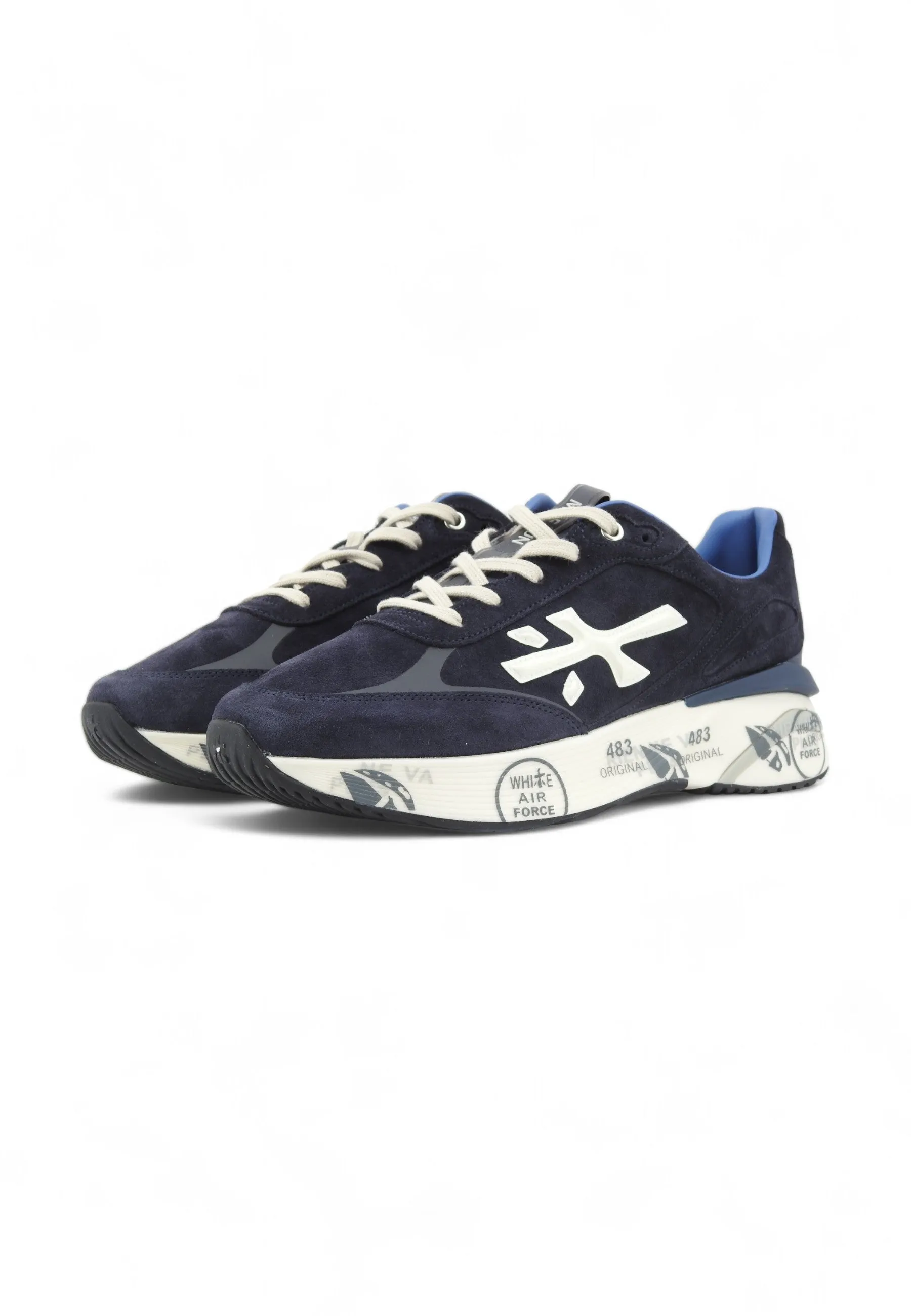 PREMIATA Running Suede Sneaker Uomo Blue MOERUN-6449