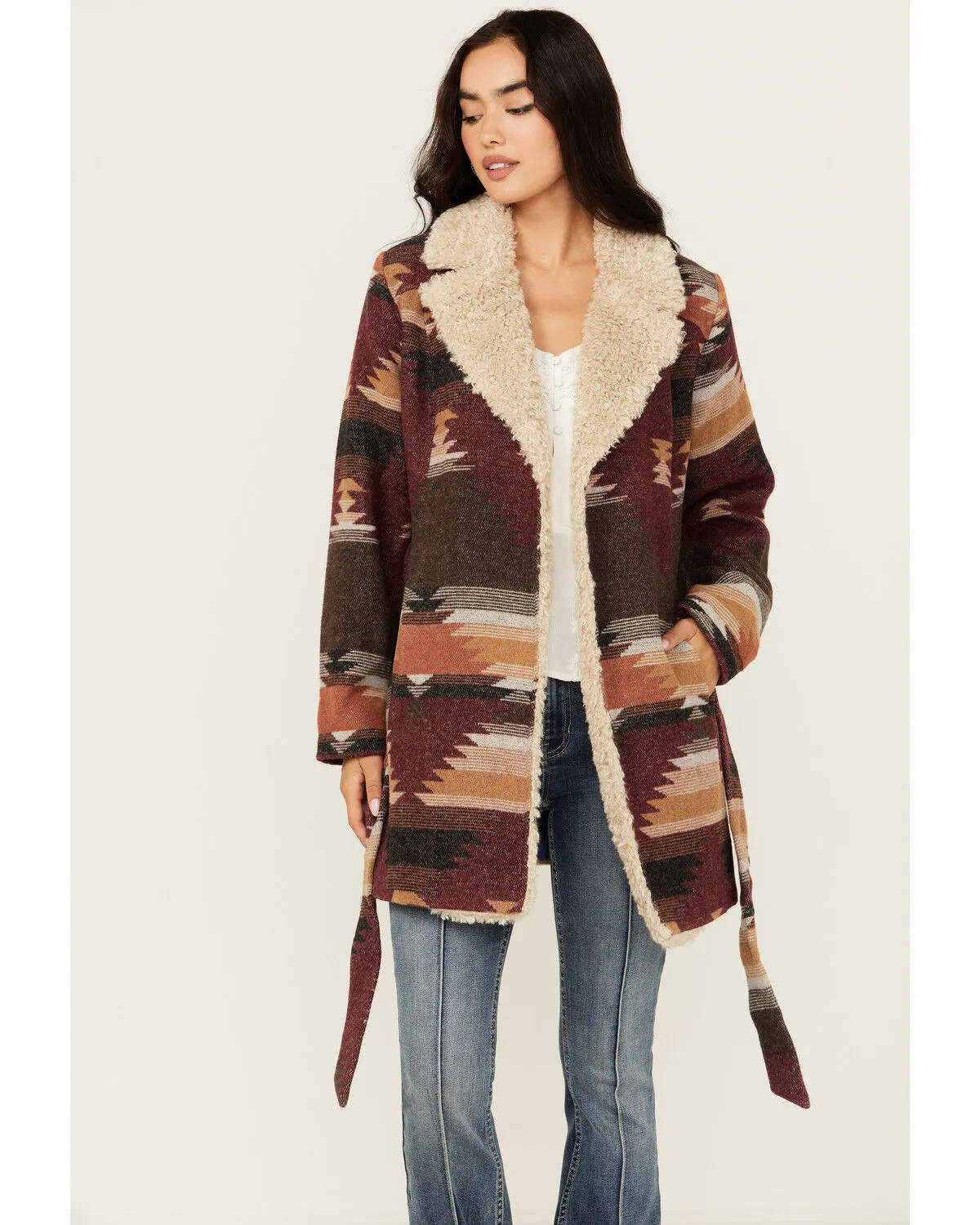 Product Name:  Idyllwind Women's Lynn Southwestern Print Faux Fur Collar Shacket