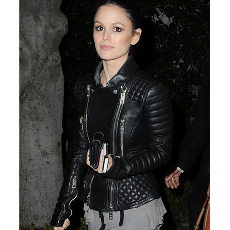 Rachel Bilson Black Quilted Leather Jacket - Rachel Bilson Jacket