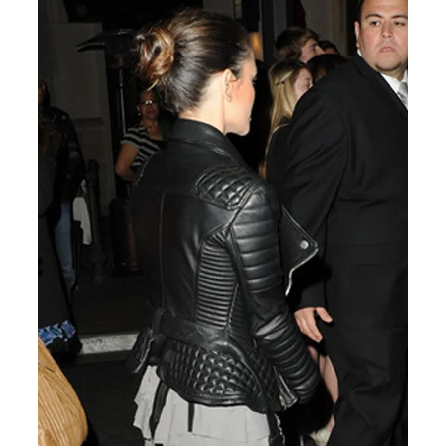 Rachel Bilson Black Quilted Leather Jacket - Rachel Bilson Jacket