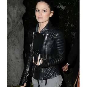 Rachel Bilson Black Quilted Leather Jacket - Rachel Bilson Jacket