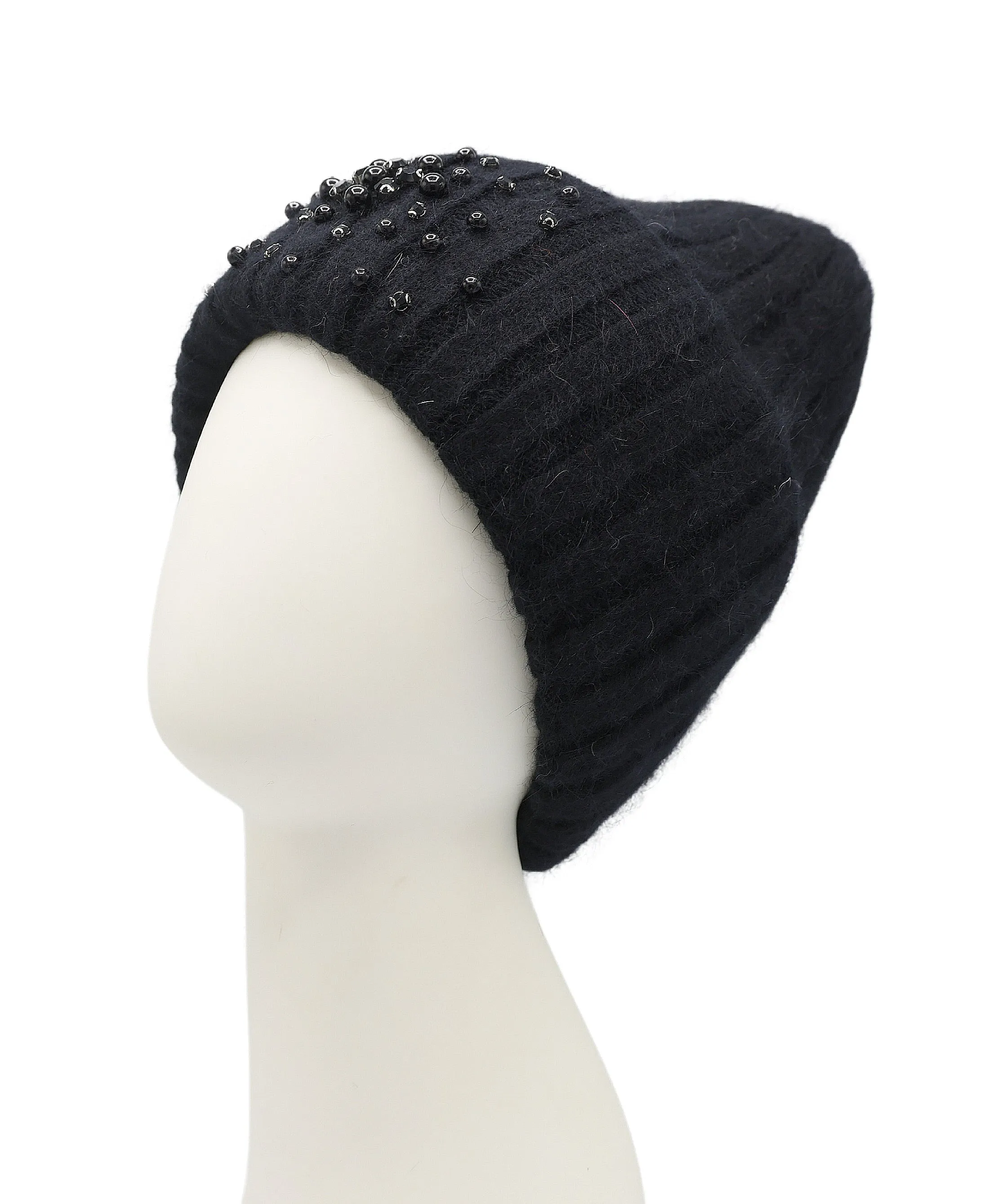 Rhinestone & Pearl Knit Hat