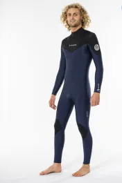 Rip Curl Dawn Patrol 5/3mm Mens Back Zip Winter Wetsuit 2023 - Navy