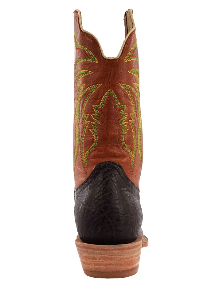 R.Watson RW8023-1 Mens Cowhide Medium Square Western Boot Hickory Brown