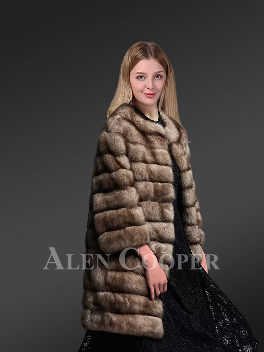 Sable Fur Coat With Wide Comfortable Sleeves