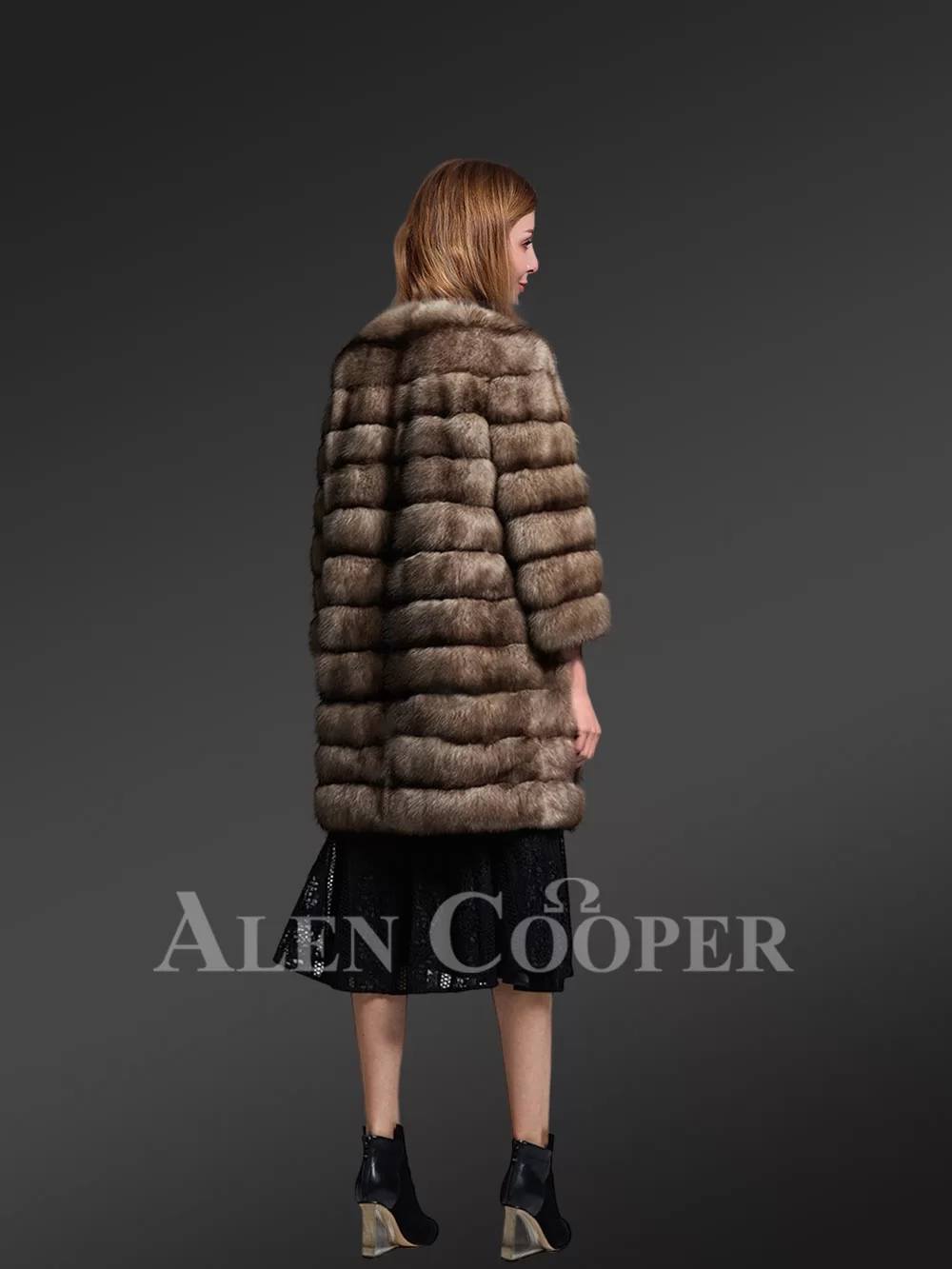 Sable Fur Coat With Wide Comfortable Sleeves