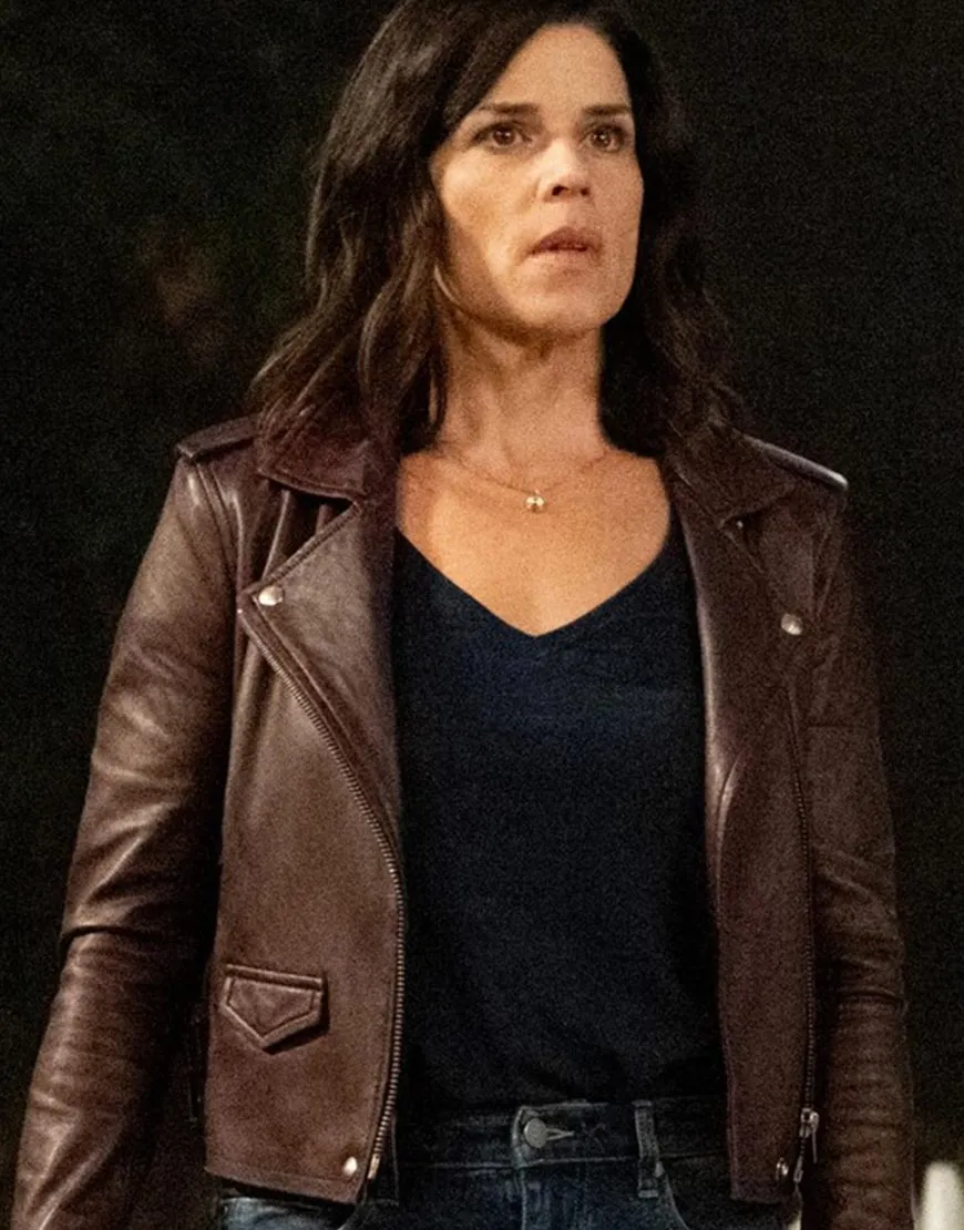 Scream 2022 Neve Campbell Leather Jacket | Sidney Prescott Jacket