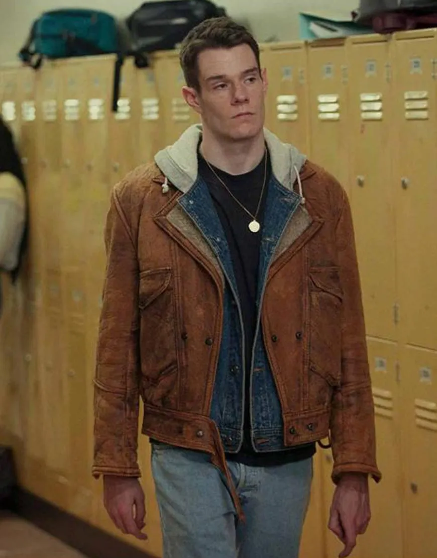 Sex Education Adam Groff Leather Jacket - Connor Swindell Brown Jacket