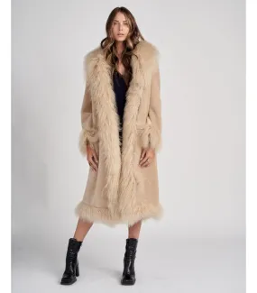 Sheepskin Coat with Mongolian Lamb Fur  | FurSource.com