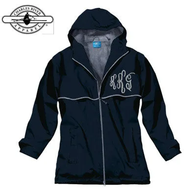 Sorority Rain Jacket, Script Monogram Design - Charles River 5099 - EMB