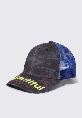 Soto Trucker Hat - Black Camo/Blue
