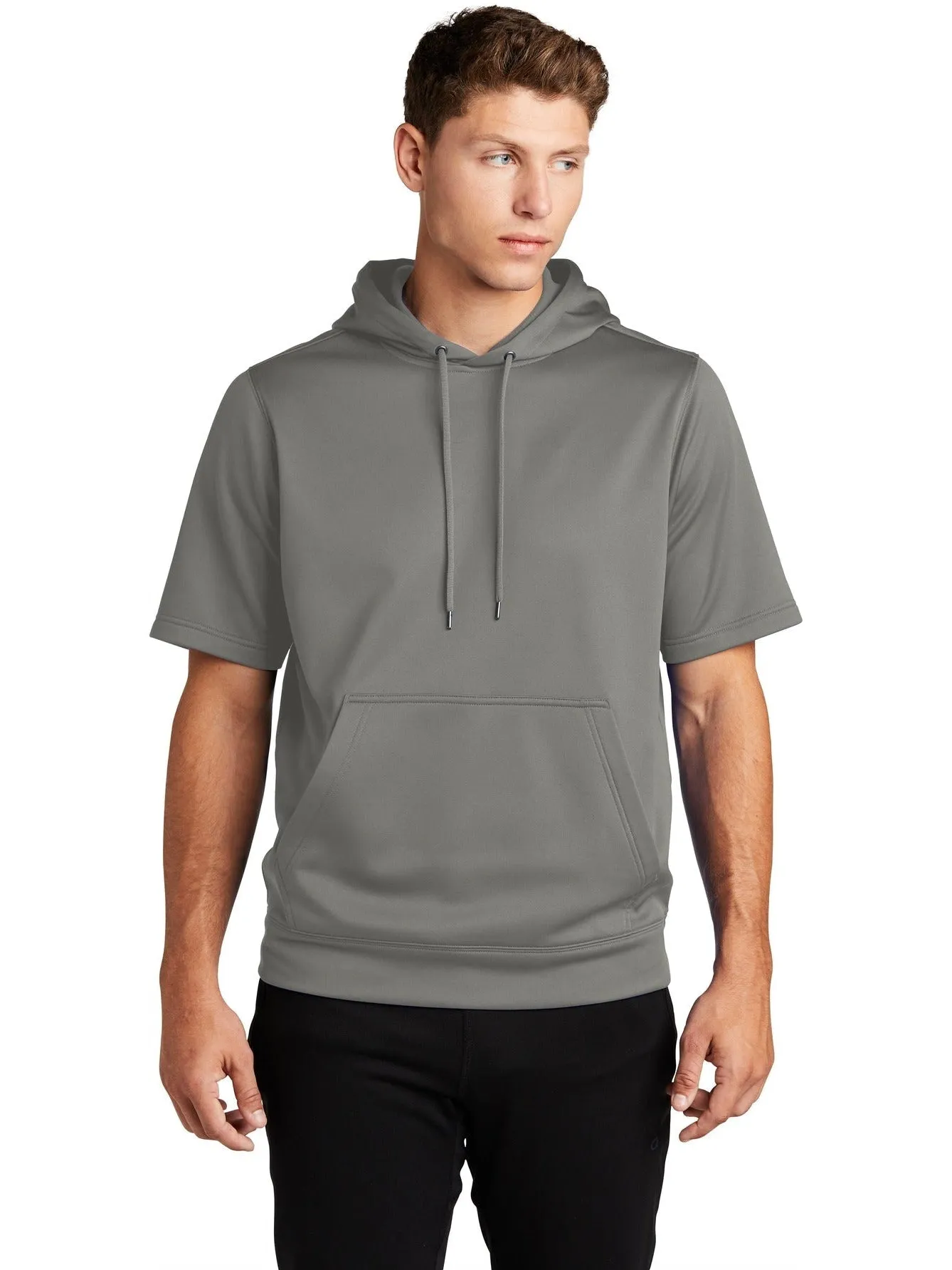 Sport-Tek Sport-Wick Fleece Short Sleeve Hooded Pullover