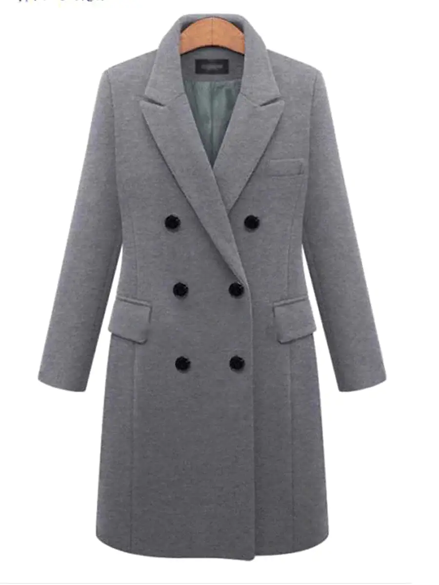 Stylish Women's Double-Breasted Trench Coat with Adjustable Fit & Convenient Storage