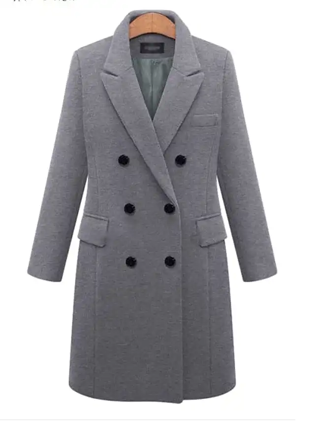 Stylish Women's Double-Breasted Trench Coat with Adjustable Fit & Convenient Storage