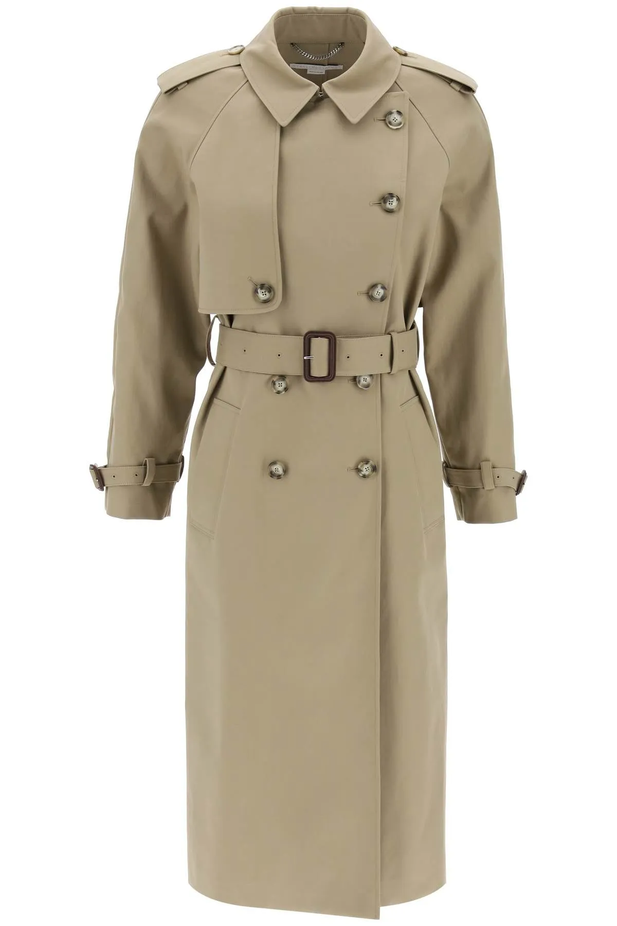 sustainable cotton double-breasted trench 670035 3DU450 OLIVE