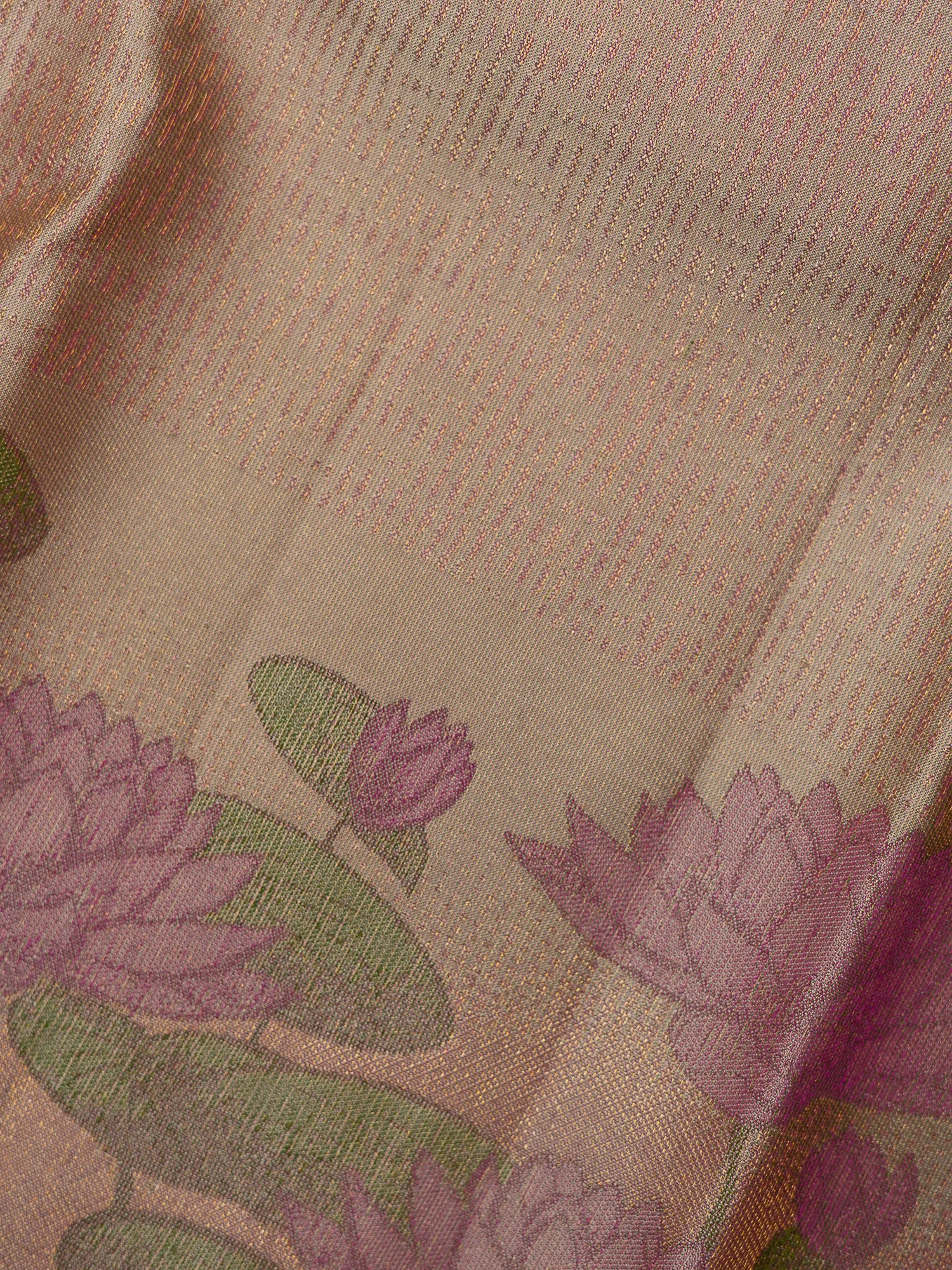 The Bare Beige Lotus Weave Kanjeevaram