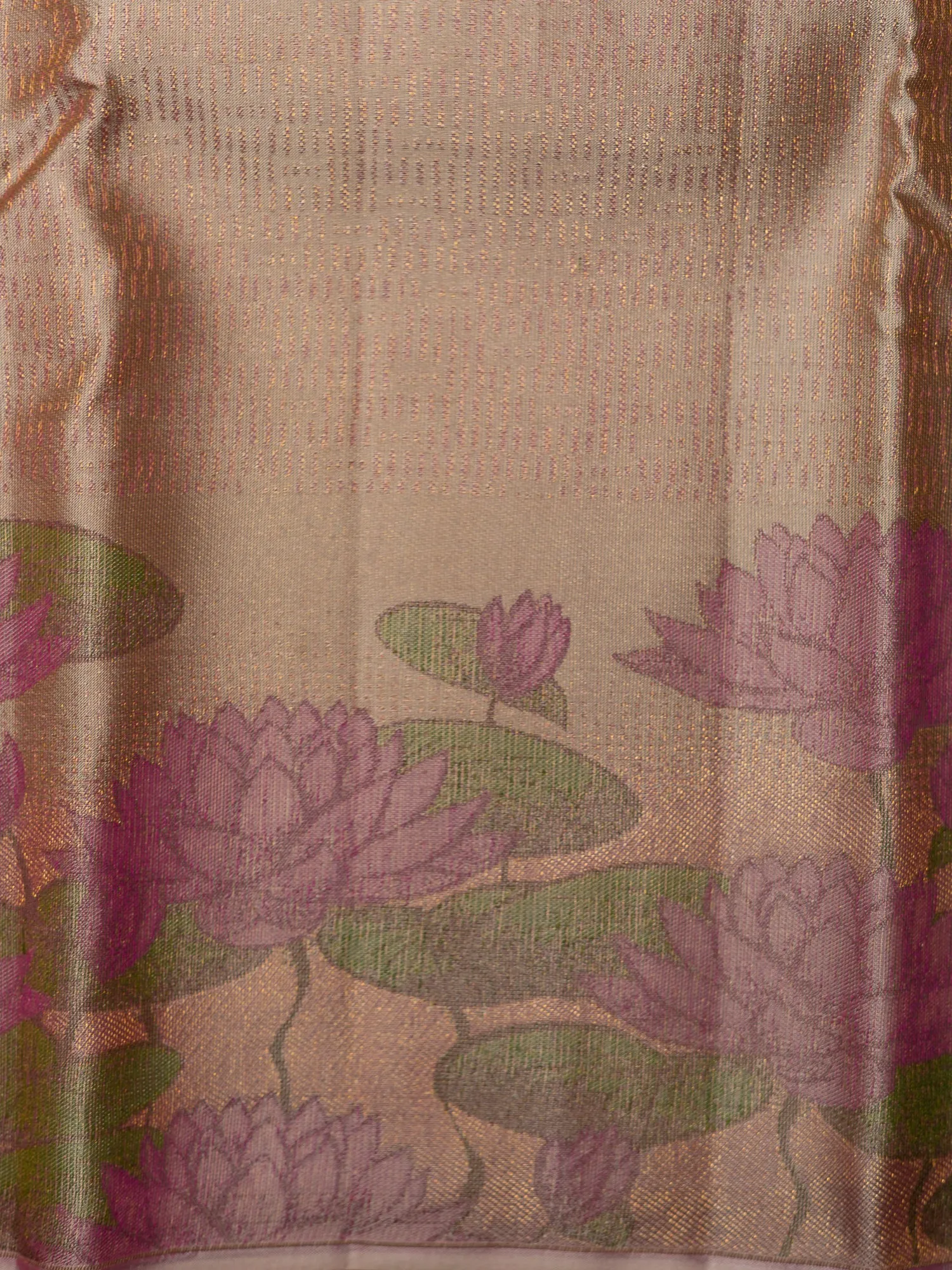 The Bare Beige Lotus Weave Kanjeevaram