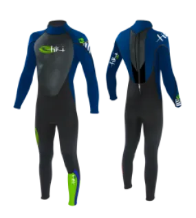 Tiki Tech 4/3mm Mens Winter Wetsuit 2021 - Black/Blue/Green