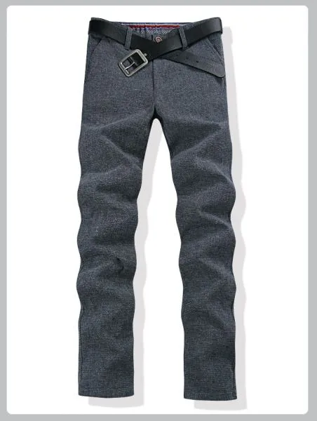 Tweed style pants for men Classic Casual Trousers - Grey