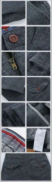 Tweed style pants for men Classic Casual Trousers - Grey