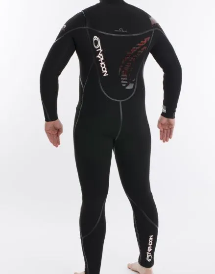 Typhoon Kona 5mm Chest Zip Mens Winter Wetsuit - Black/Red