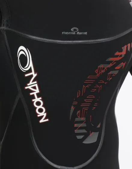 Typhoon Kona 5mm Chest Zip Mens Winter Wetsuit - Black/Red