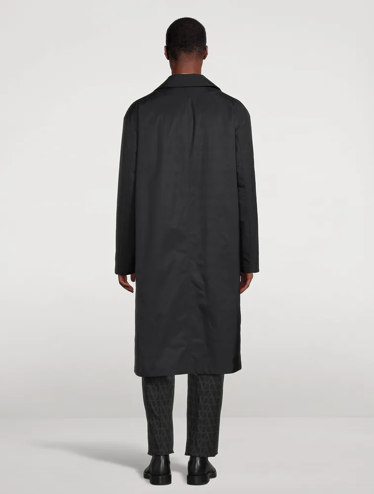 VALENTINO Nylon Coat With Rubberized V Detail