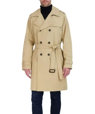 Vince Camuto Mens Cotton Blend Double Breasted Trench Coat