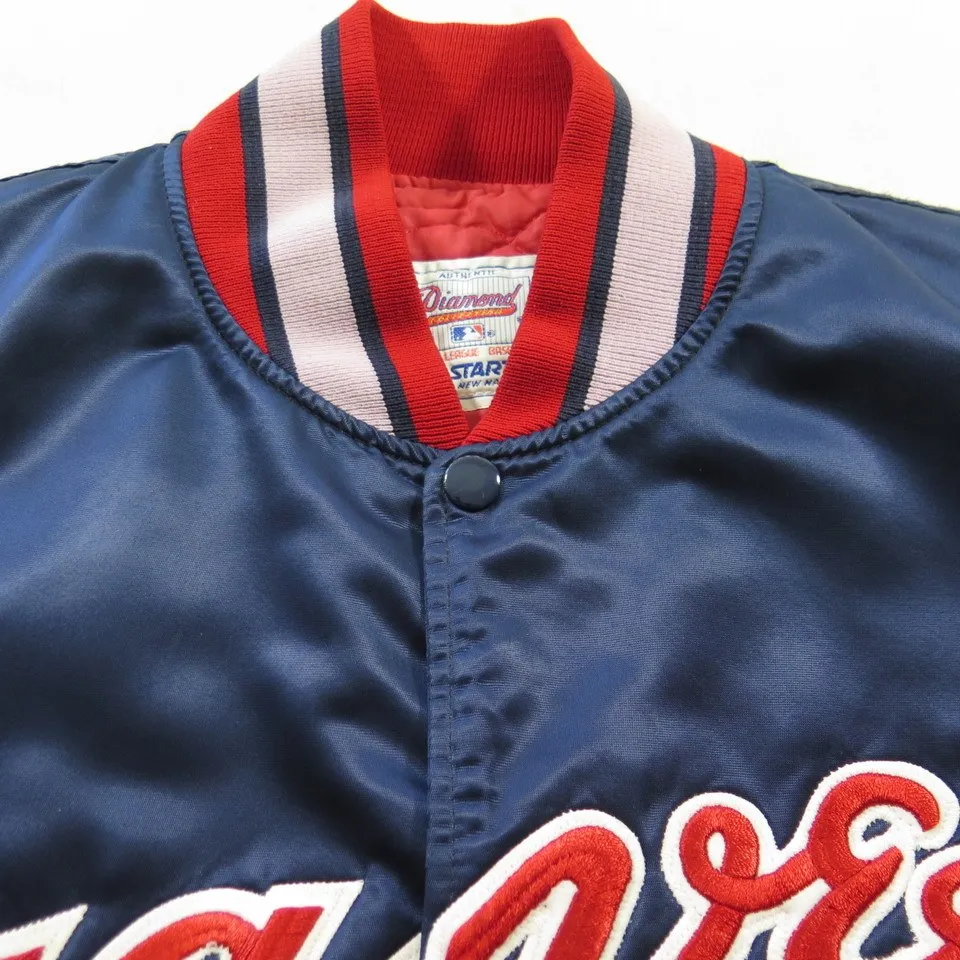 Vintage 80s Atlanta Braves Starter Diamond Jacket XL Baseball MLB Embroidered