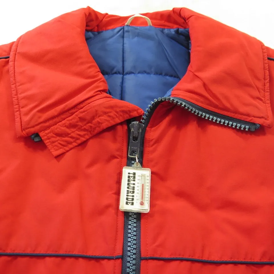 Vintage 80s CB Sports Ski Jacket Mens L Retro Red Puffy Telluride Insulated