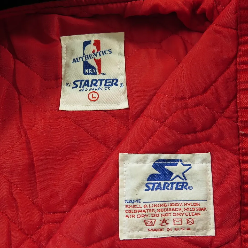 Vintage 80s Chicago Bulls Starter Jacket Mens L Satin NBA Basketball Red USA