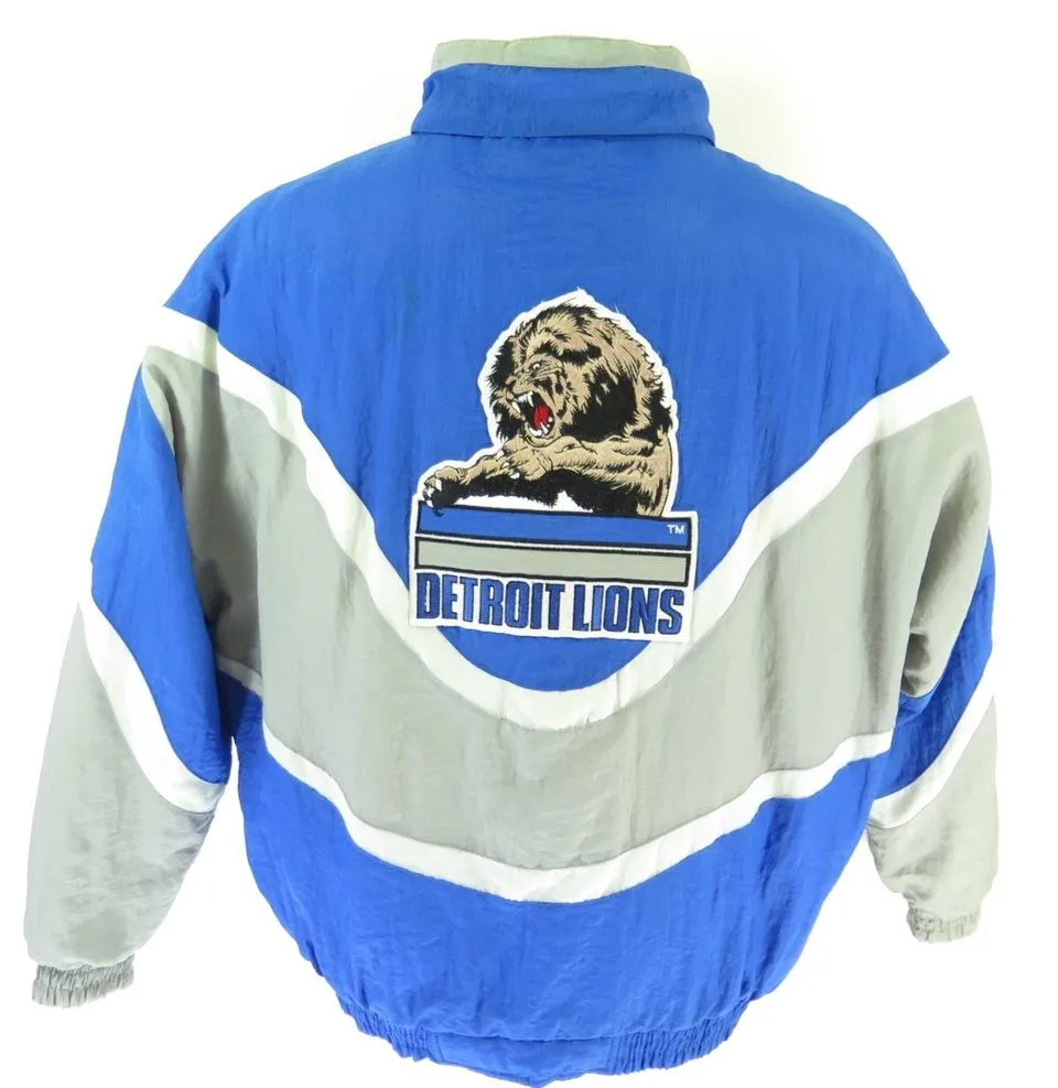 Vintage 80s Detroit Lions Jacket Mens XL NFL Football Apex One Pro Line Patches