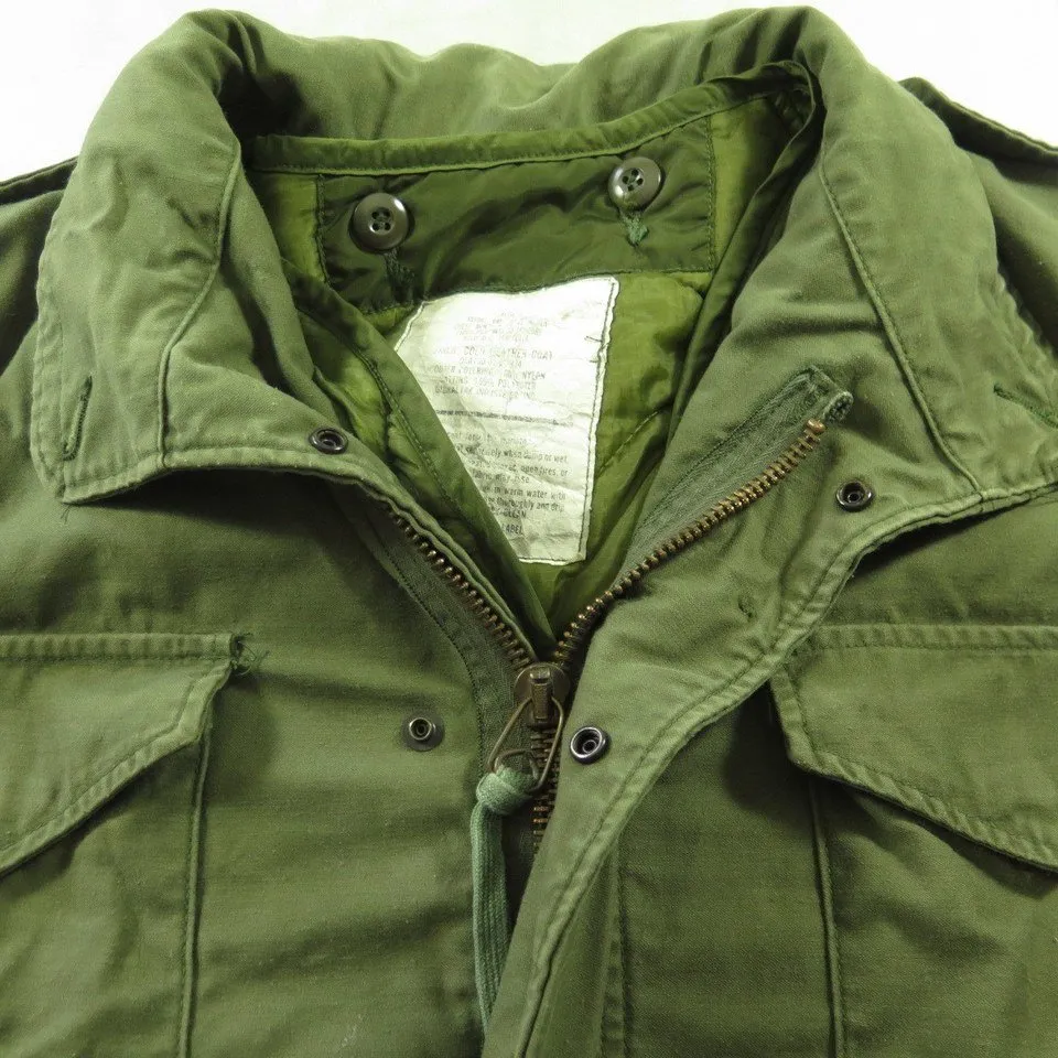 Vintage 80s M-65 Field Jacket L with Liner John Ownbey OG-107 Military