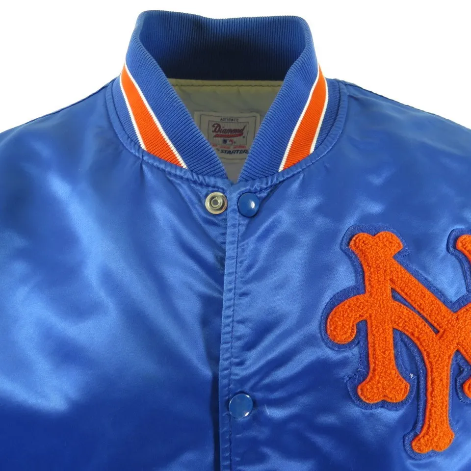 Vintage 80s New York Mets Starter Jacket Mens XL Satin MLB Baseball USA Made