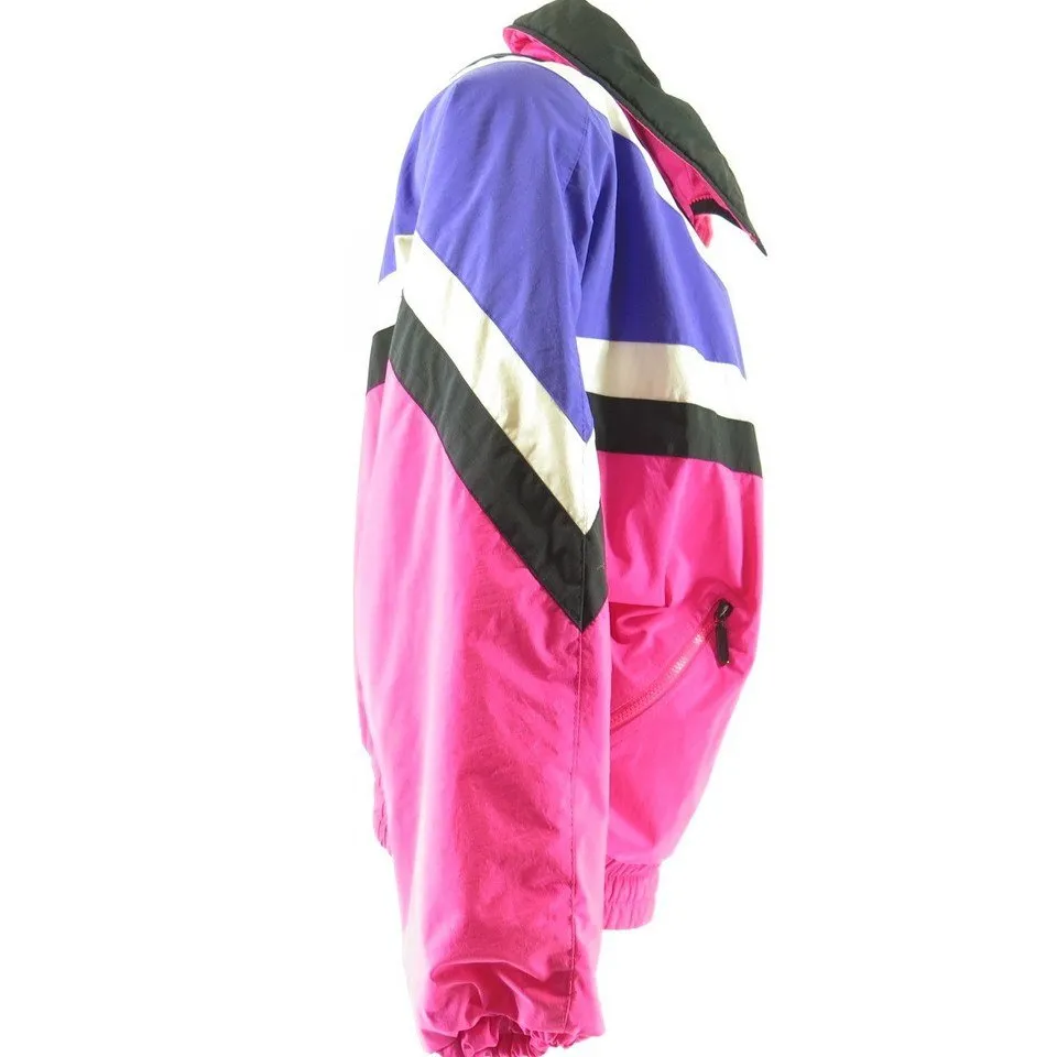 Vintage 80s Retro Puffy Pink Ski Jacket Womens 10 Tyrolia Head Bright Snowboard