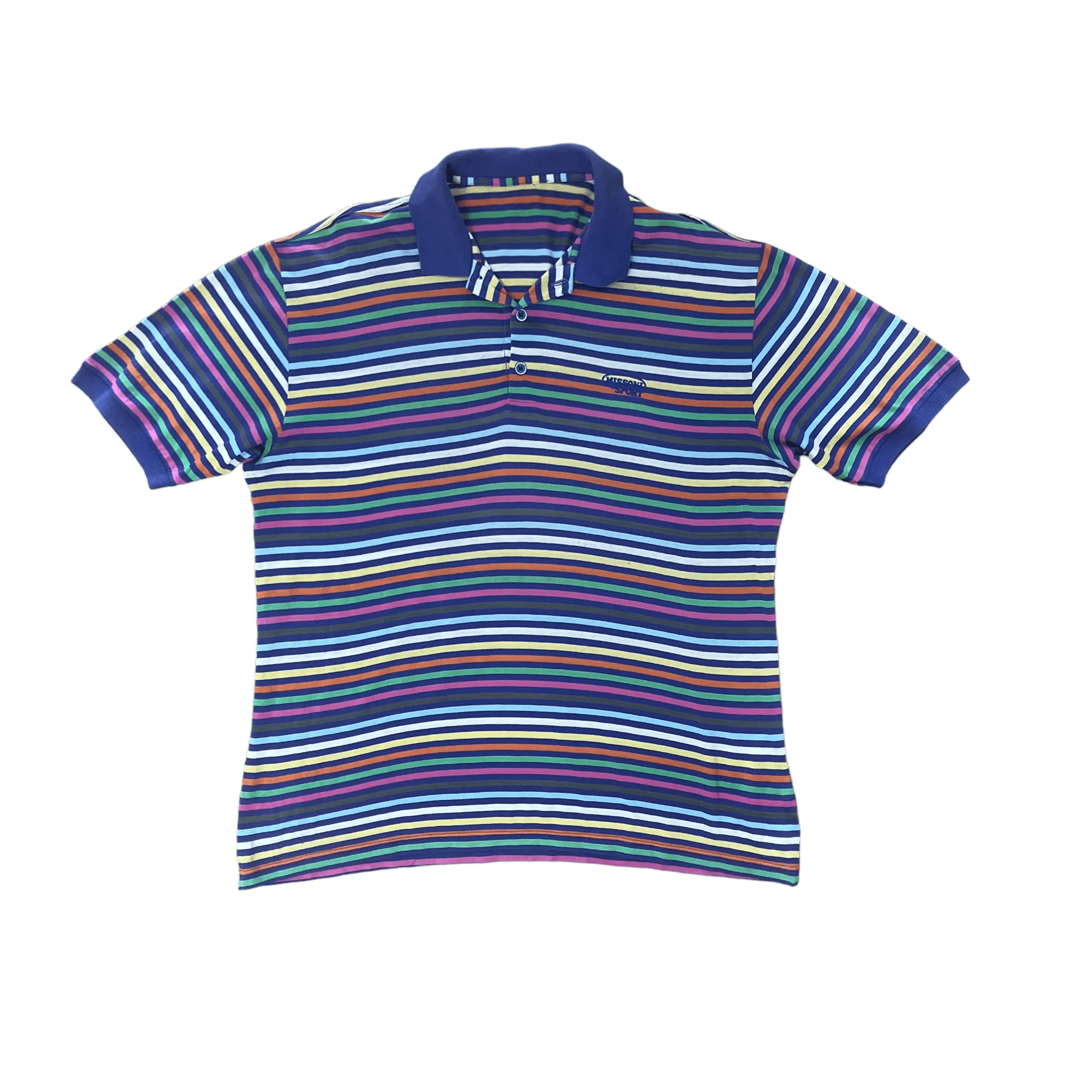 Vintage 90s Missoni Sport Striped Polo - Medium