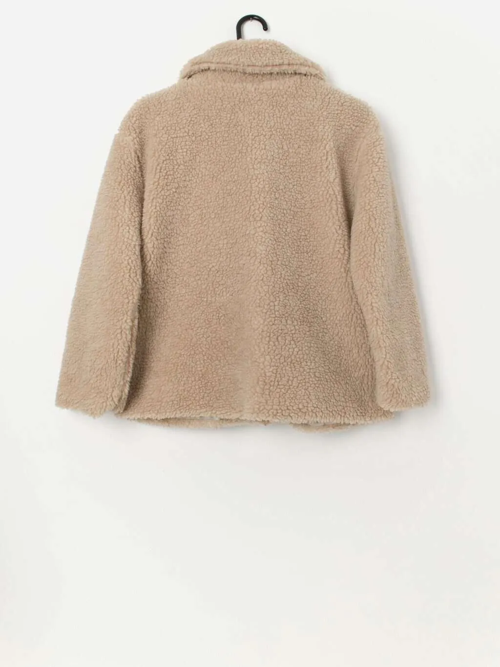 Vintage beige teddy fleece jacket, made in Italy – Medium