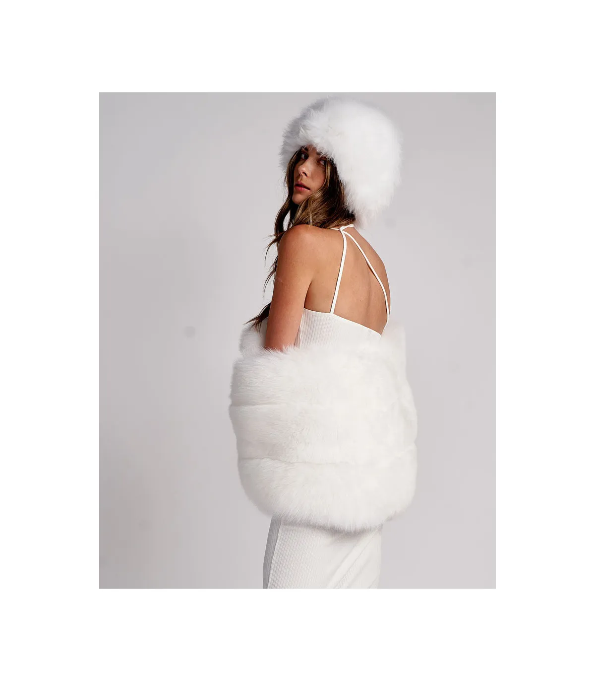 White Fox Fur Stole: FurHatWorld.com