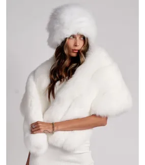 White Fox Fur Stole: FurHatWorld.com